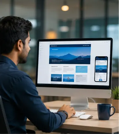 Indian professionals working on web development