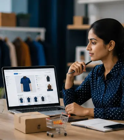 Indian professionals working on e-commerce