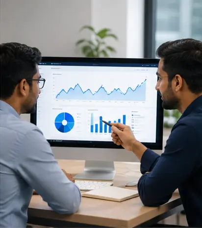 Indian professionals working on seo services