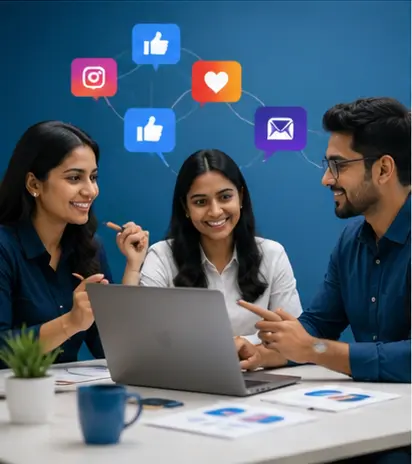 Indian professionals working on digital marketing