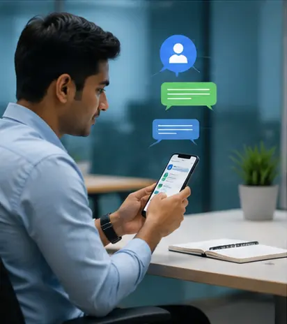 Indian professionals working on bulk sms